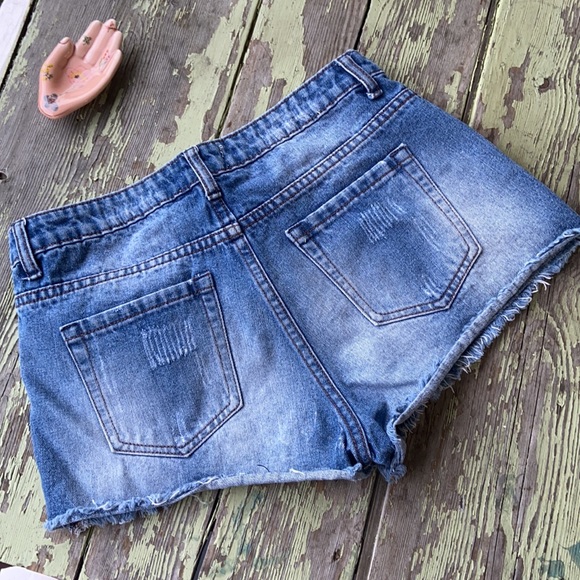 Forever 21 Lace Cut-off Denim Short Shorts 28 - Picture 5 of 5